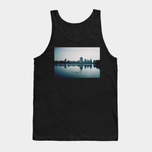 Film photo of Central Park, New York City, with its lake and surrounded buildings Tank Top